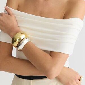 J Crew matte jersey off the shoulder top - Ivory - Size M